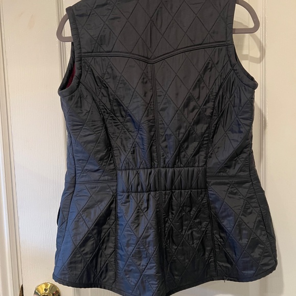 Barbour Quilted Vest in Gray and Burgundy - Picture 7 of 8